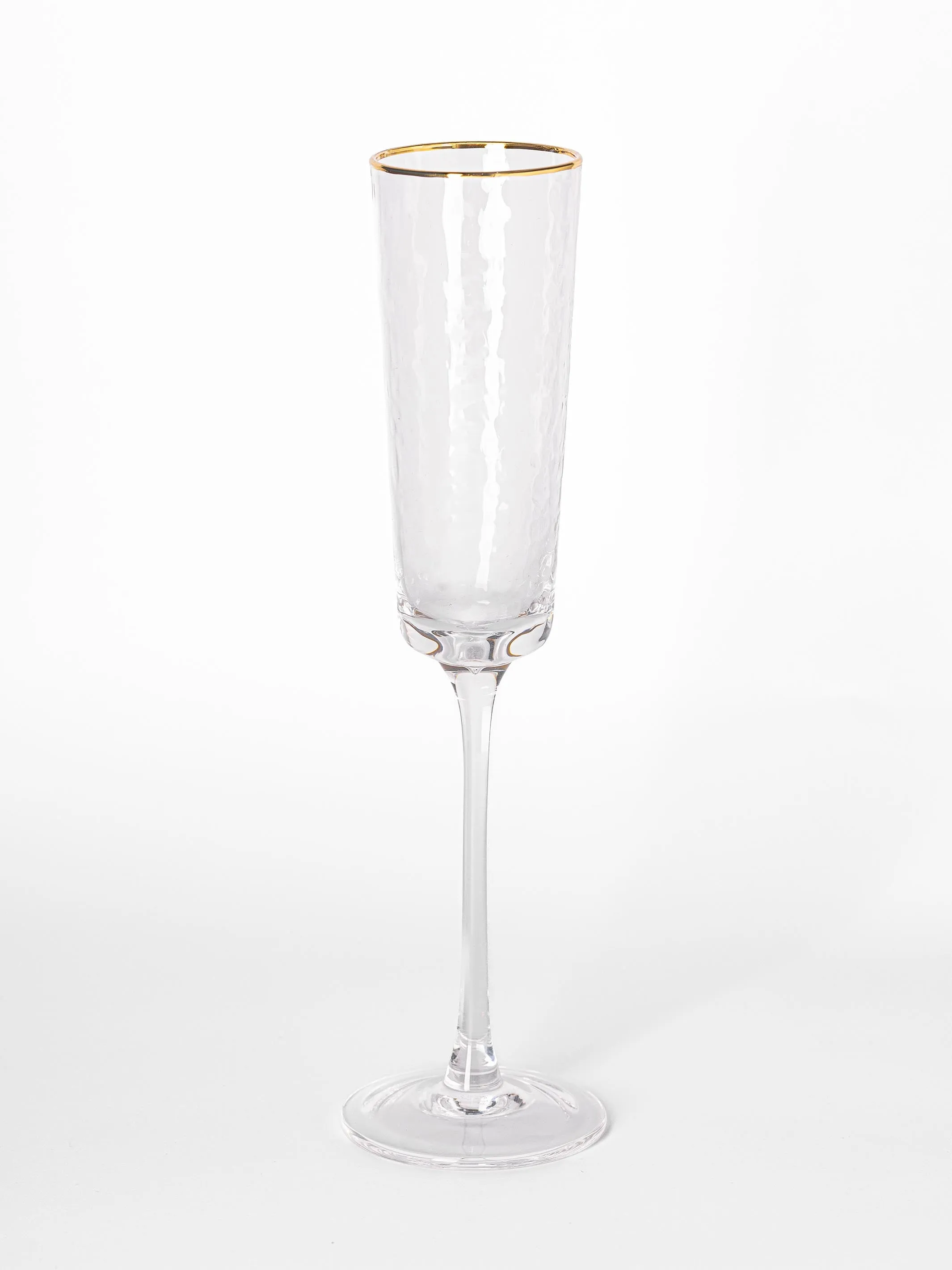 Champagne Glass | Hammered Clear - Set of 4