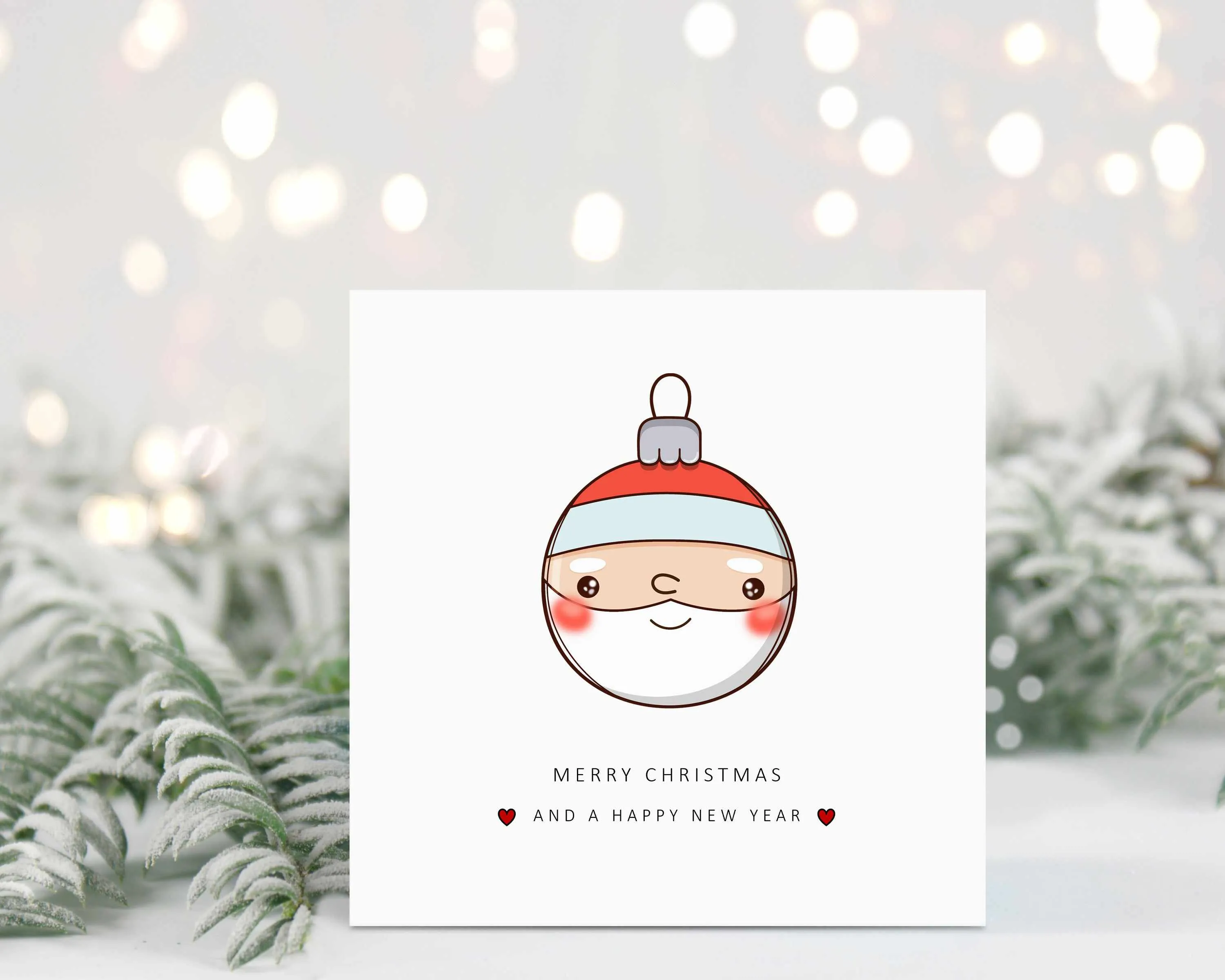 Christmas Baubles Card - Set Of 4