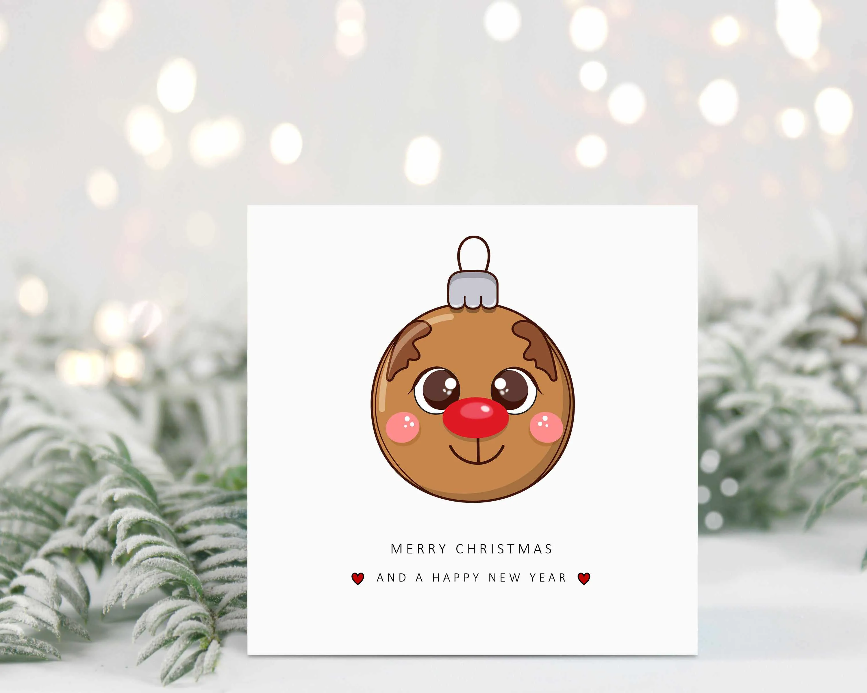 Christmas Baubles Card - Set Of 4