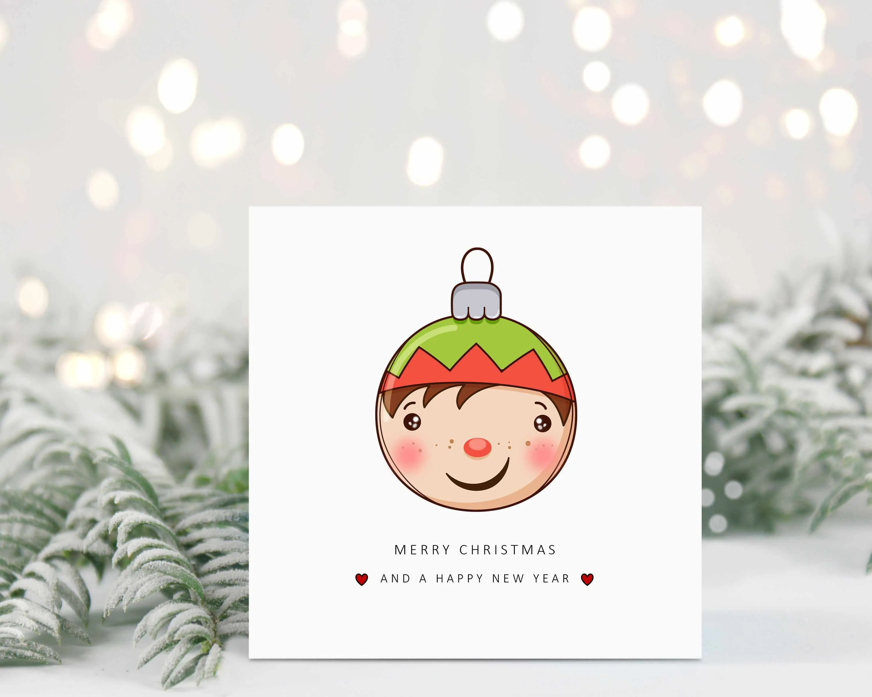 Christmas Baubles Card - Set Of 4