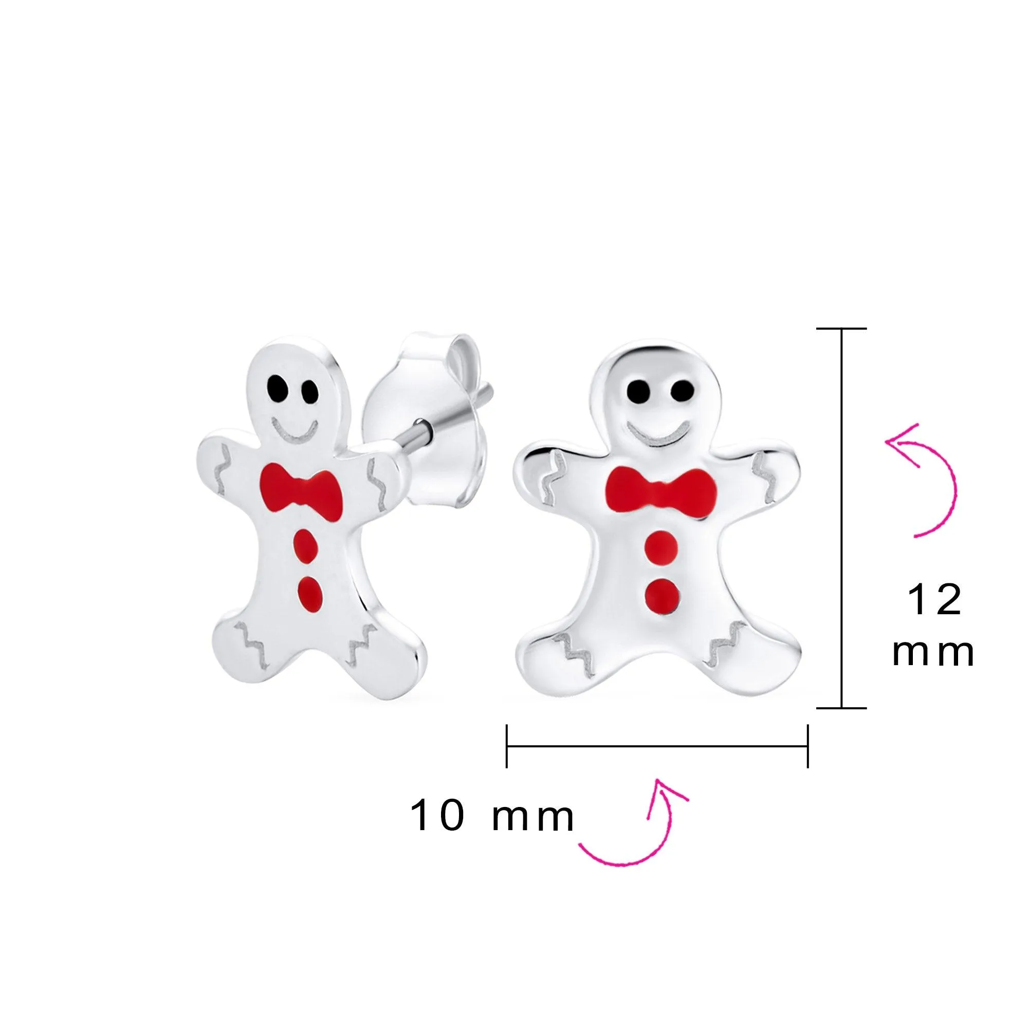 Christmas Colorful Enamel Snowman Christmas Tree Gingerbread Man Stud Earrings