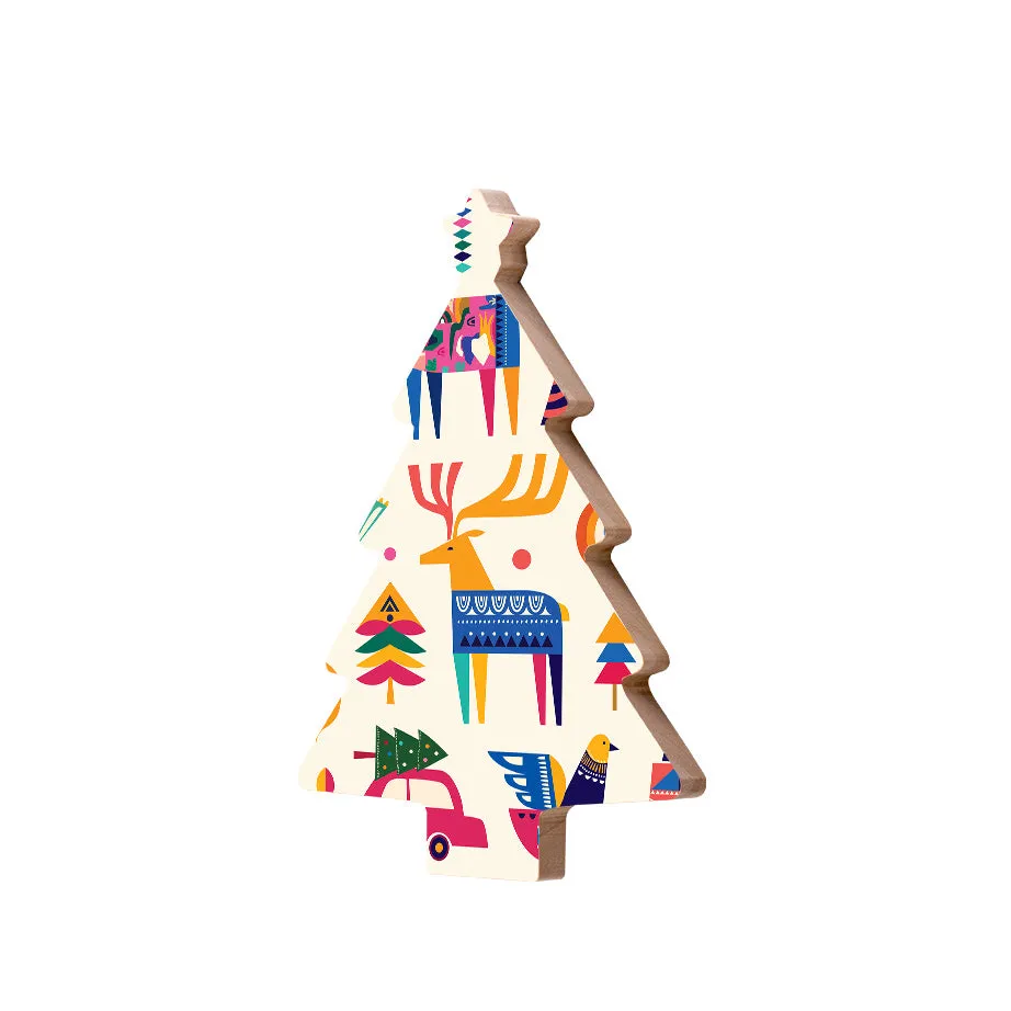 Christmas Decorations ALL IS BRIGHT II- Wooden Xmas Tree And Fridge Magnet