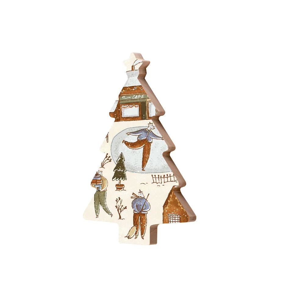 Christmas Decorations BEAR XMAS- Wooden Xmas Tree And Fridge Magnet