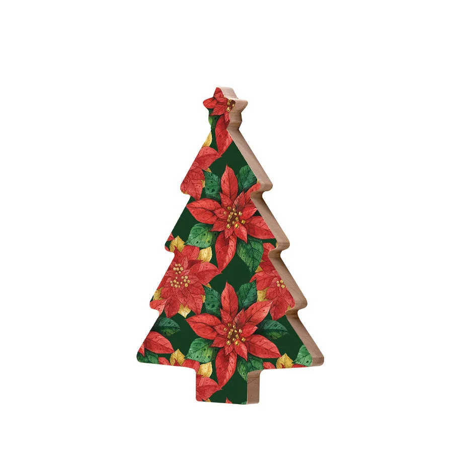 Christmas Decorations BLOOMS OF THE SEASON II- Wooden Xmas Tree And Fridge Magnet