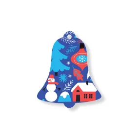 Christmas Decorations BLUE XMAS- Wooden Xmas Bell And Fridge Magnet