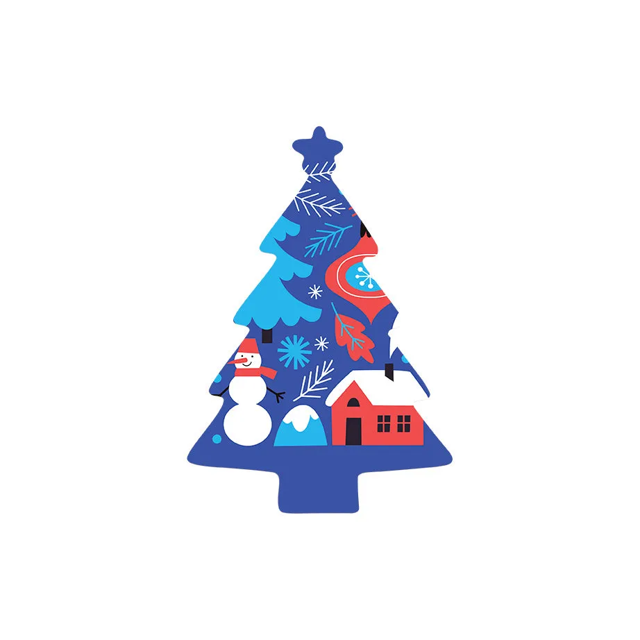 Christmas Decorations BLUE XMAS- Wooden Xmas Tree And Fridge Magnet