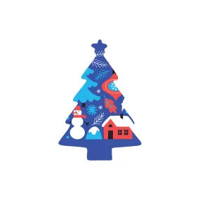 Christmas Decorations BLUE XMAS- Wooden Xmas Tree And Fridge Magnet