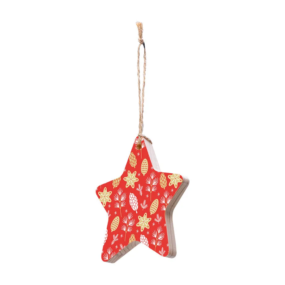 Christmas Decorations COSY- Wooden Xmas Star And Fridge Magnet