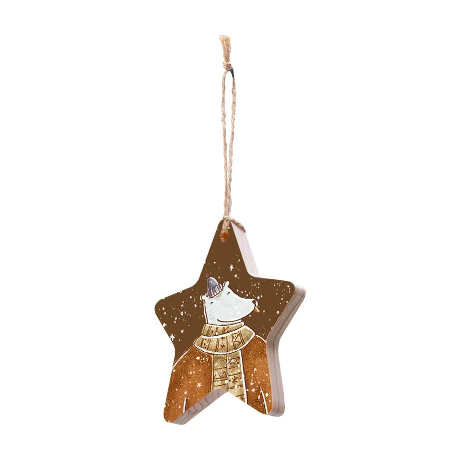 Christmas Decorations DADDY XMAS- Wooden Xmas Star And Fridge Magnet