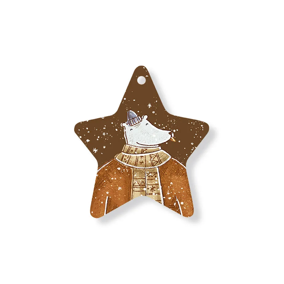 Christmas Decorations DADDY XMAS- Wooden Xmas Star And Fridge Magnet