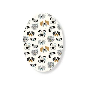 Christmas Decorations DOG PATTERN- Wooden Xmas Oval Decoration and Fridge Magnet