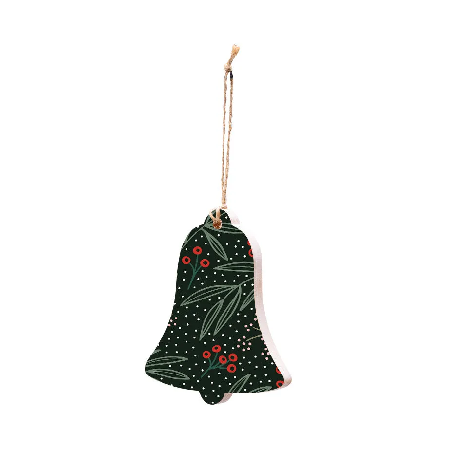 Christmas Decorations EVERGREEN- Wooden Xmas Bell And Fridge Magnet