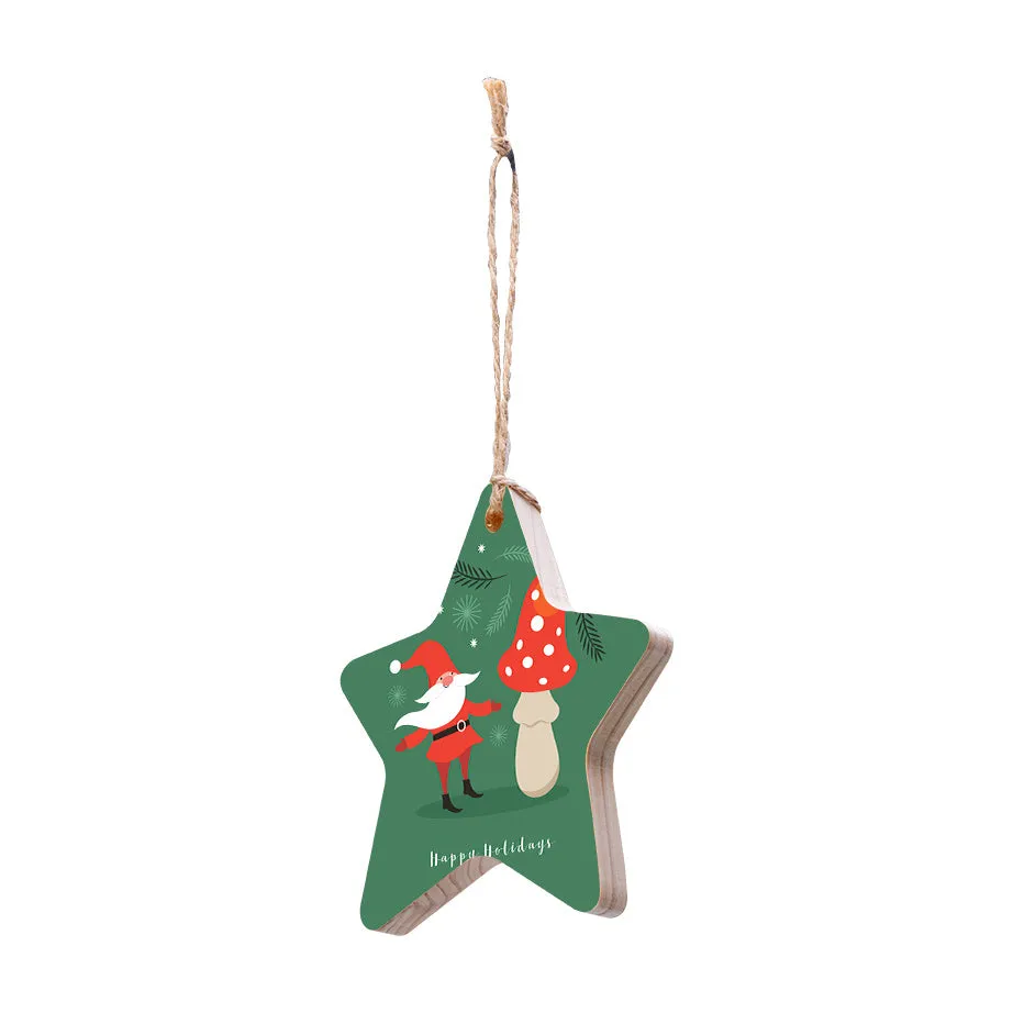 Christmas Decorations FOREST XMAS- Wooden Xmas Star And Fridge Magnet