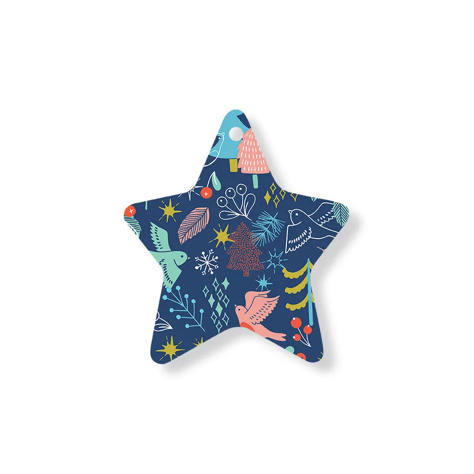 Christmas Decorations HAPPY DAYS- Wooden Xmas Star And Fridge Magnet