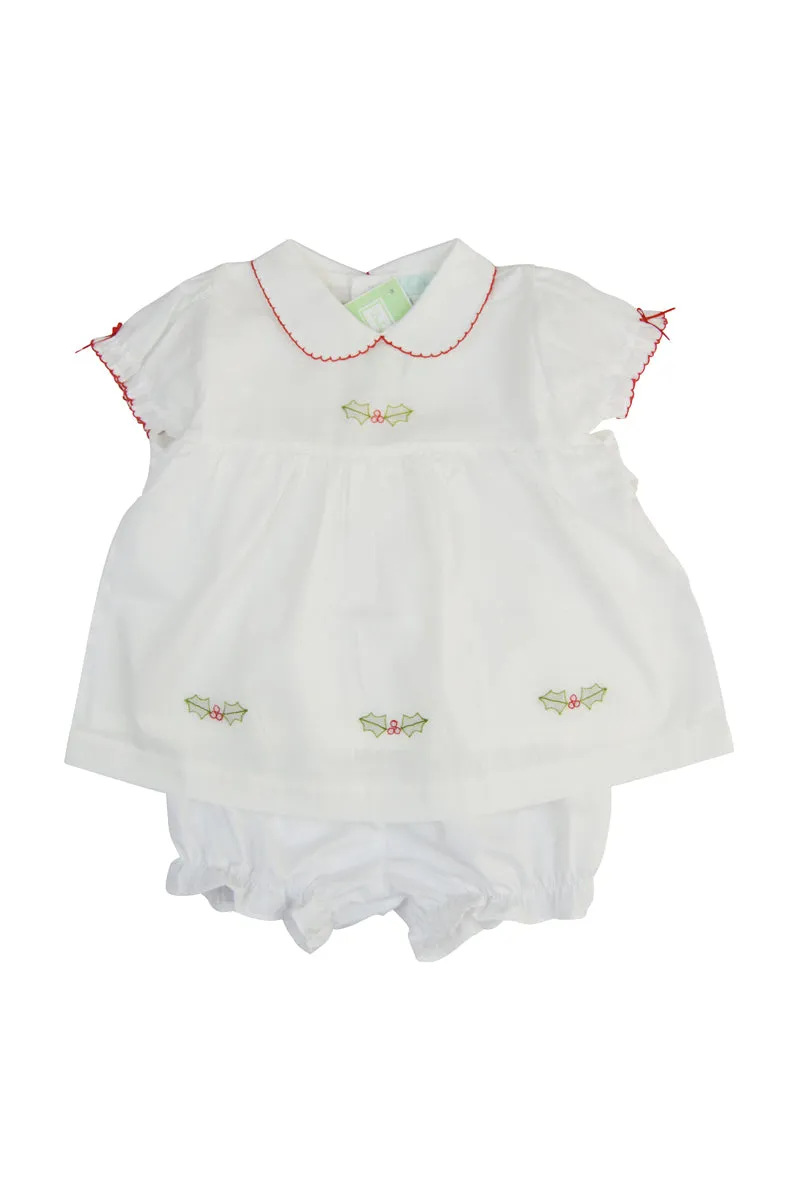 Christmas Hollies Baby Girl's Dress Set