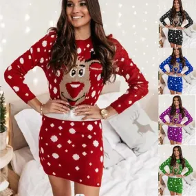 christmas long sleeve dress  KF83062