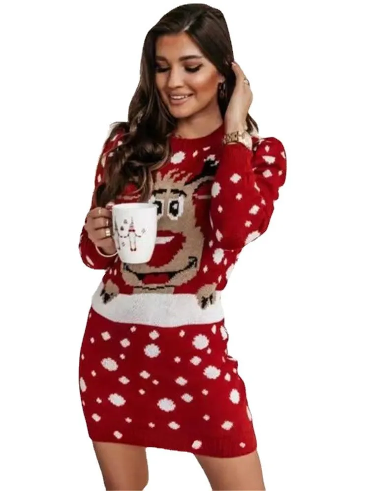 christmas long sleeve dress  KF83062