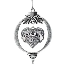 Christmas Ornament with Crystal Grandma Heart charm