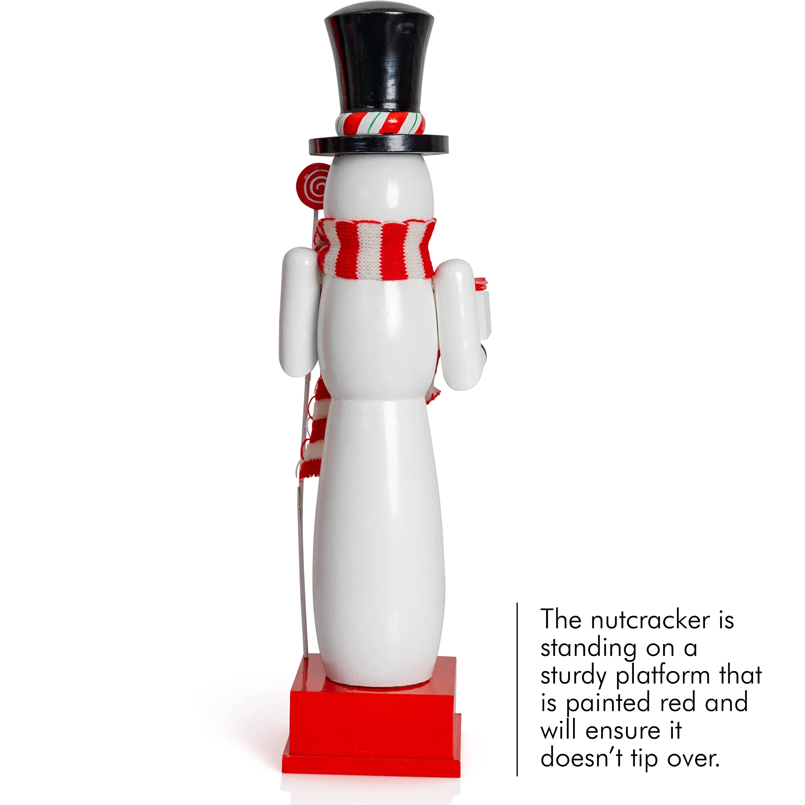 Christmas Snowman Countdown Nutcracker – Wooden Snow Man Nutcracker with Advent Calendar Count Down to Christmas Base Xmas Themed Holiday Nut Cracker Doll Figure Decorations