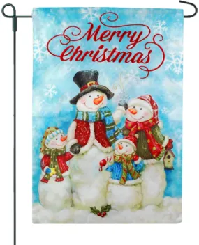 Christmas Snowman Family Garden Flag