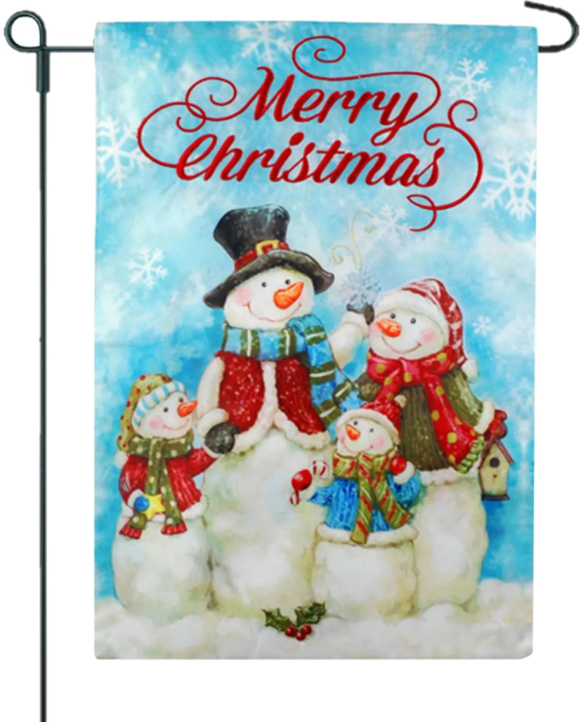 Christmas Snowman Family Garden Flag