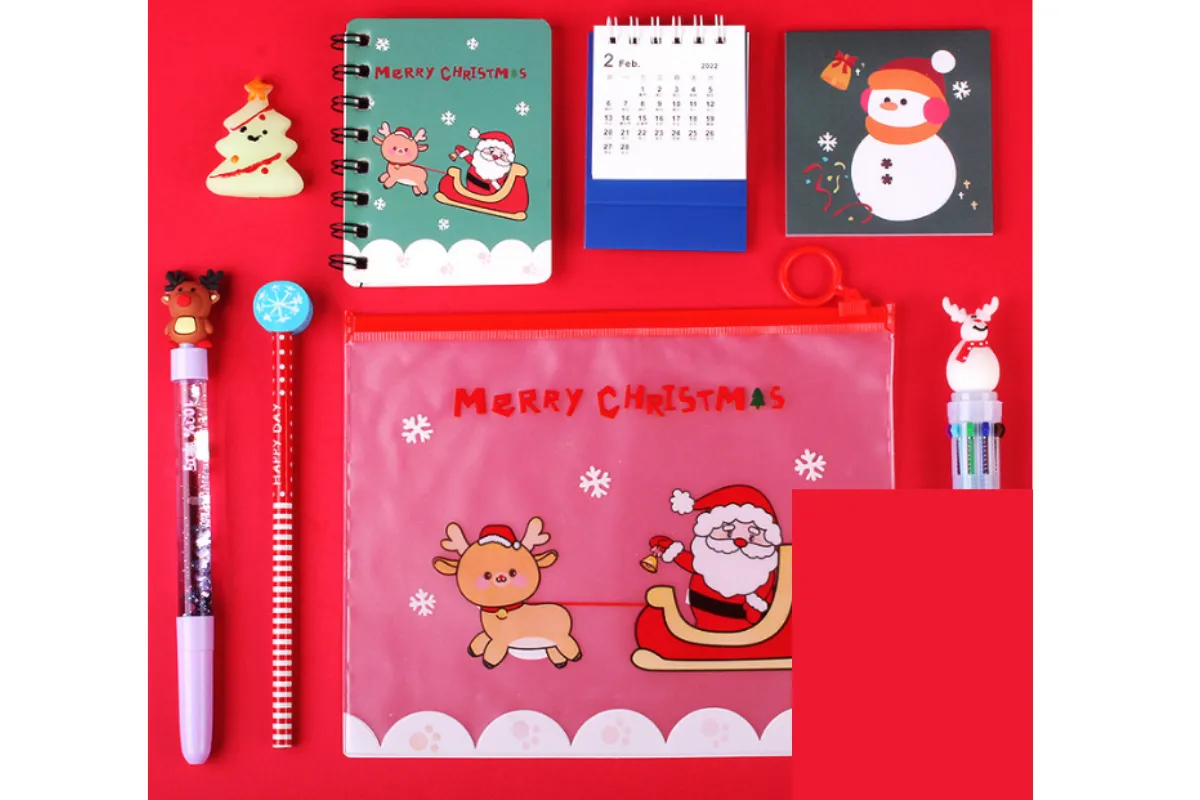 Christmas Theme Zip Case Stationery Set