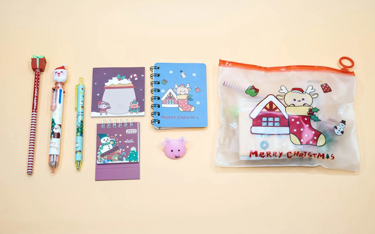 Christmas Theme Zip Case Stationery Set