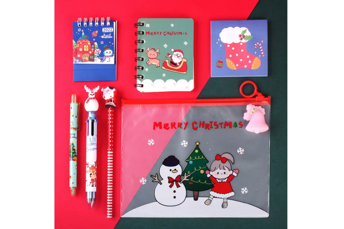 Christmas Theme Zip Case Stationery Set