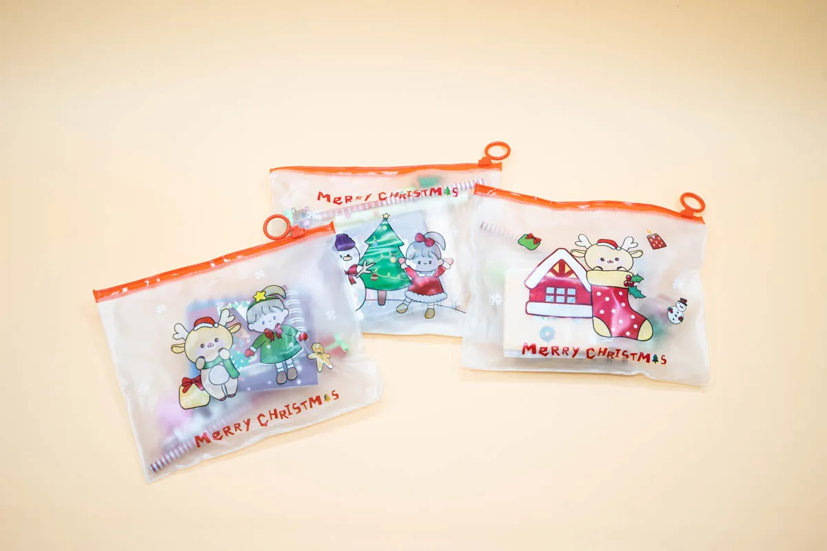 Christmas Theme Zip Case Stationery Set