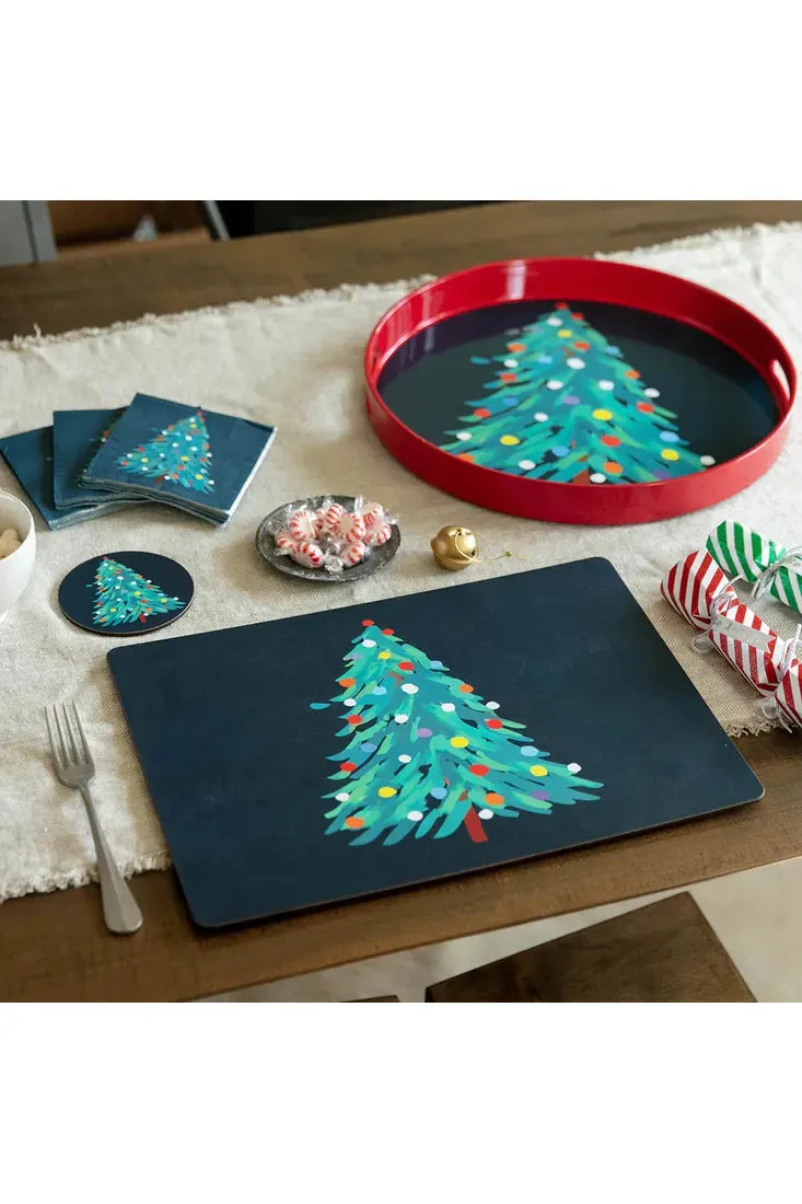 Christmas Tree Hard Placemat Set