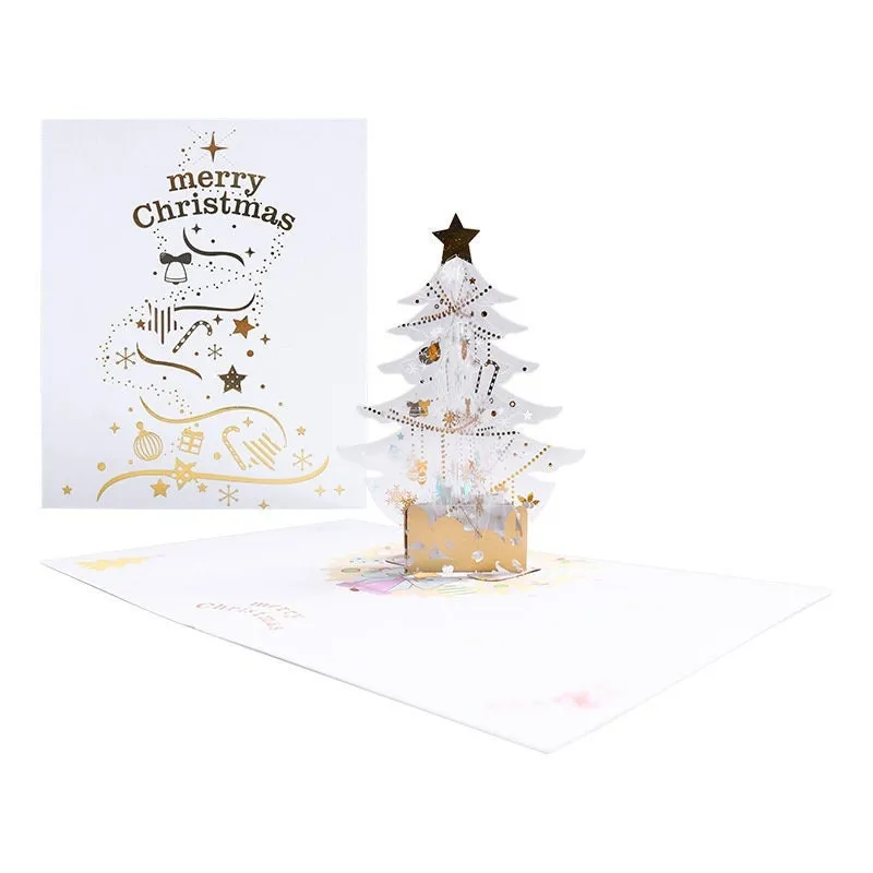 Christmas Tree Pop-Up Greeting Card | Artisanal Handmade Xmas Christmas Wishing Card | Congratulations Christmas Card  Christmas Gift