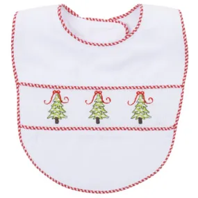 Christmas Tree Smocked Bib