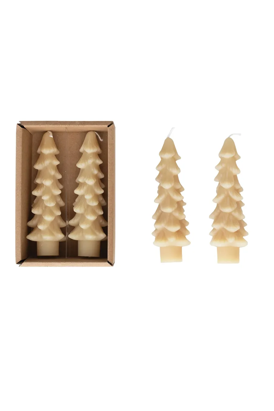 Christmas Tree Taper Candles - Set of 2