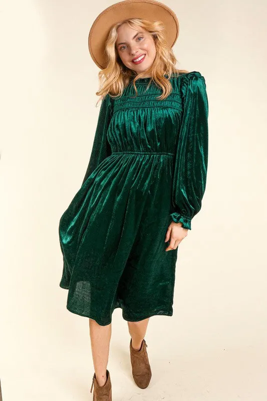 Christmas Velvet Dress- Hunter Green or Burgundy