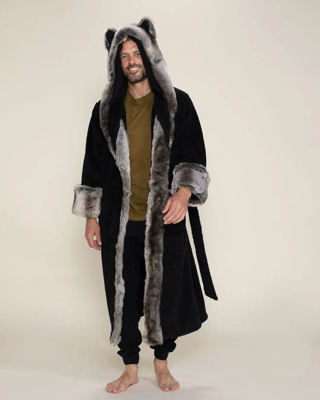 Luxurious Classic Mens Robe in Grey Wolf Color