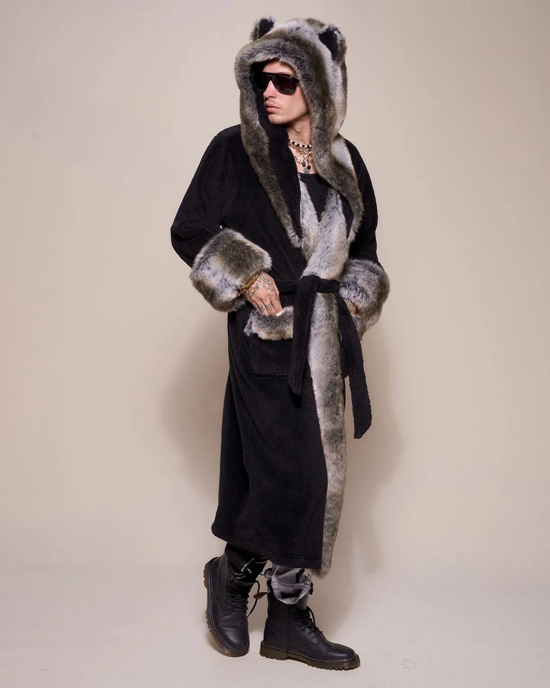 Luxurious Classic Mens Robe in Grey Wolf Color