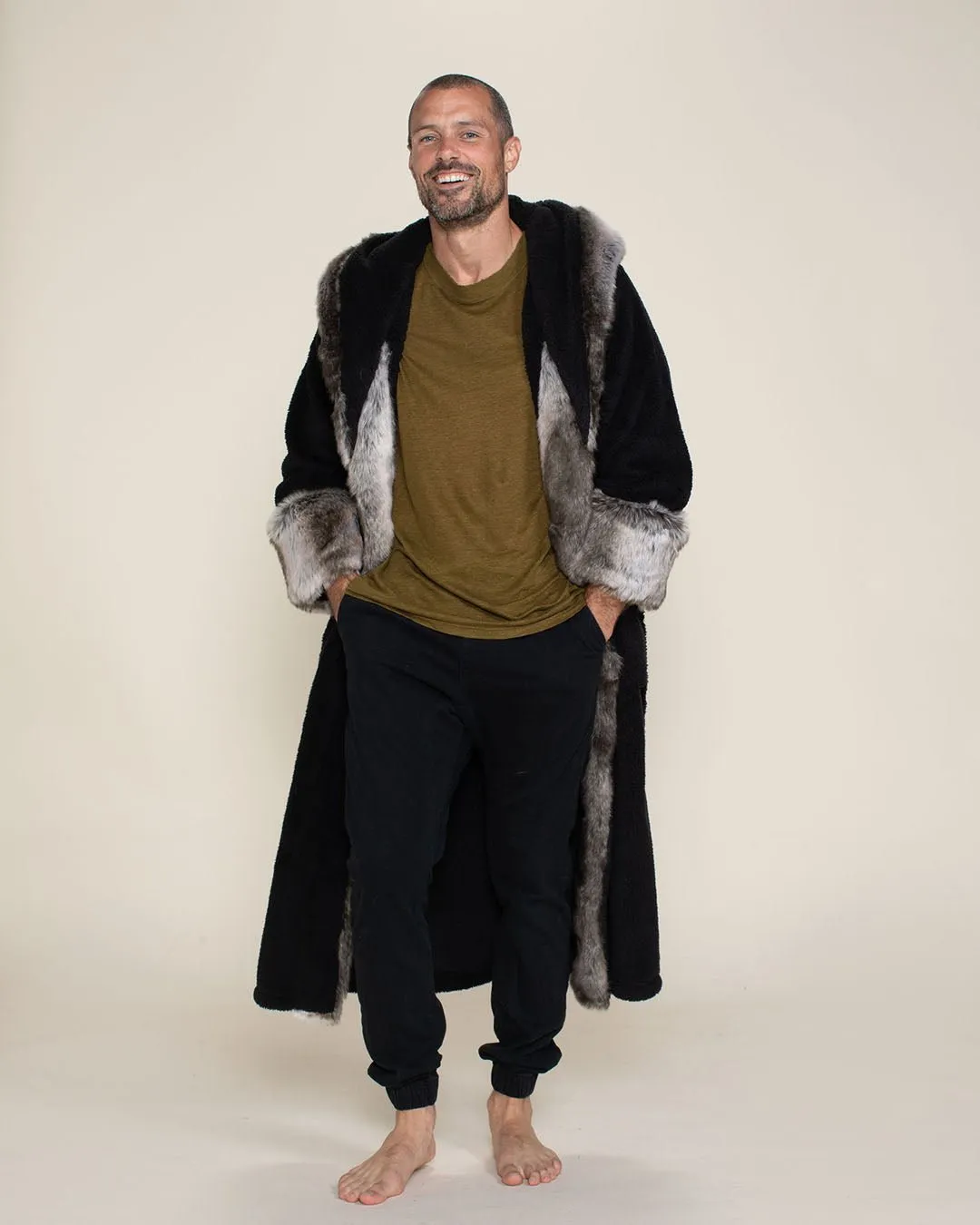 Luxurious Classic Mens Robe in Grey Wolf Color