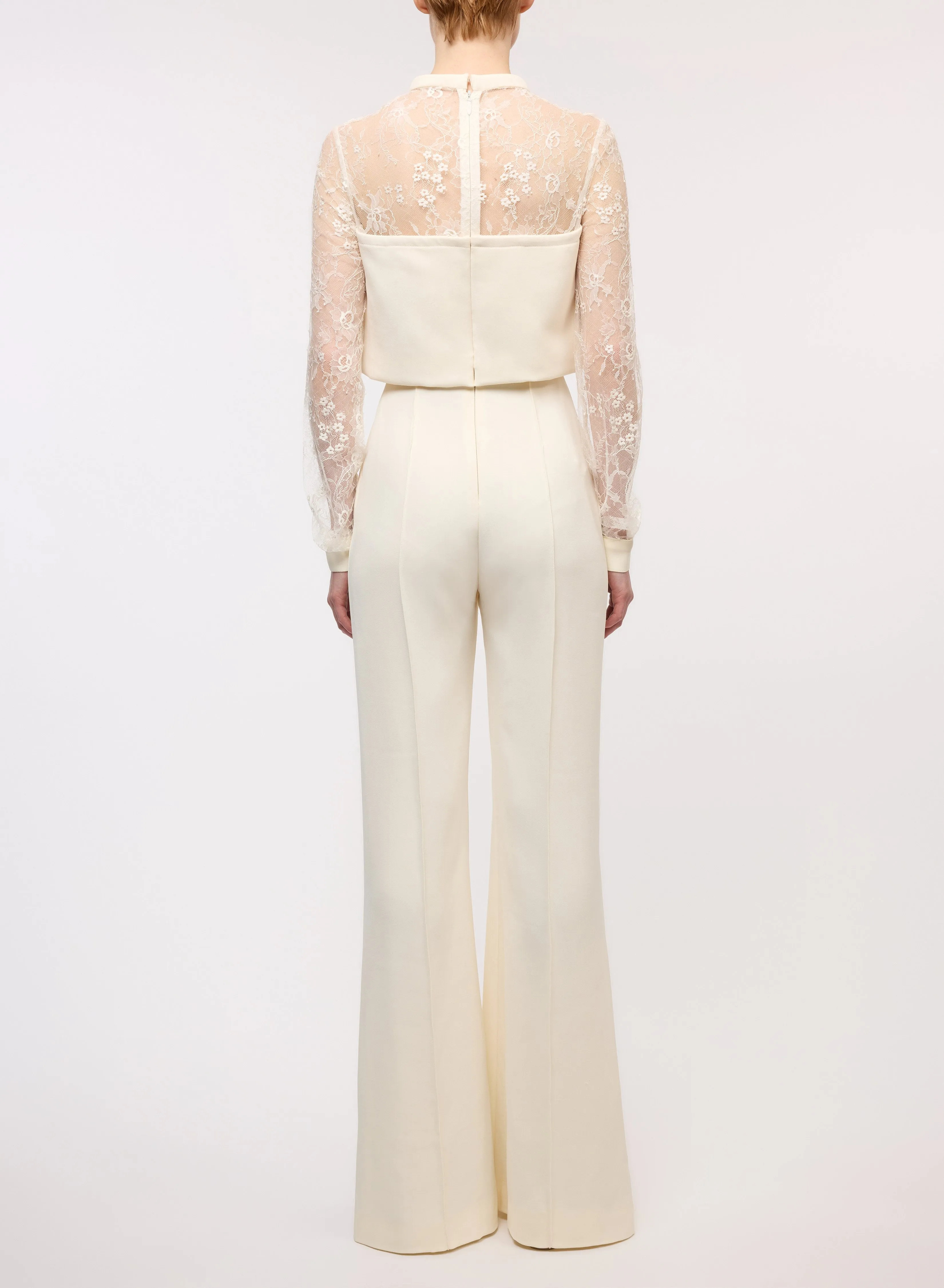 Crepe and Lace Jumpsuit