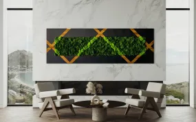 Crisscross Preserved Moss Wooden Wall Decor