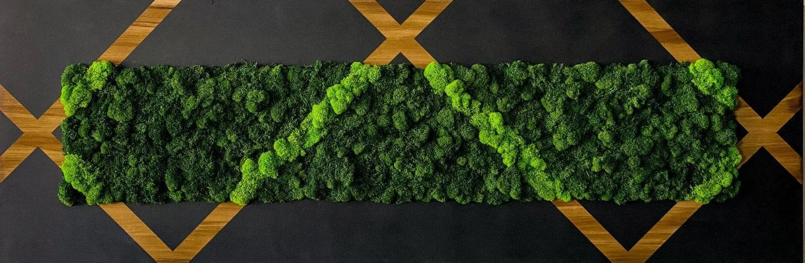 Crisscross Preserved Moss Wooden Wall Decor