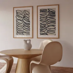 Curved Lines - Framed Print Set Of 2