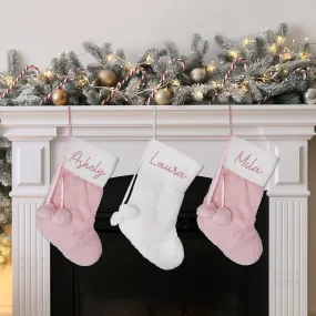 Custom Pink Christmas Stocking