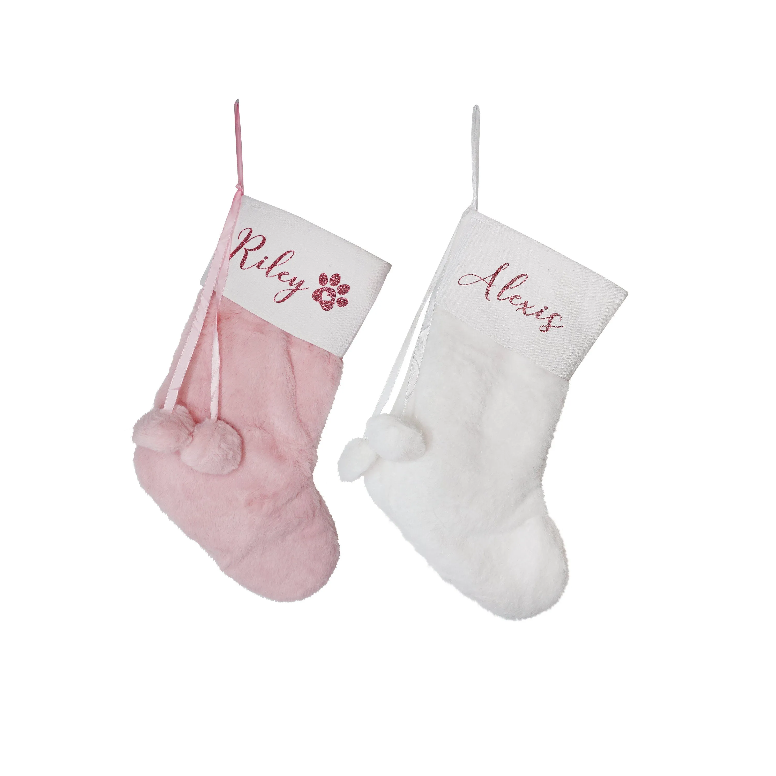 Custom Pink Christmas Stocking