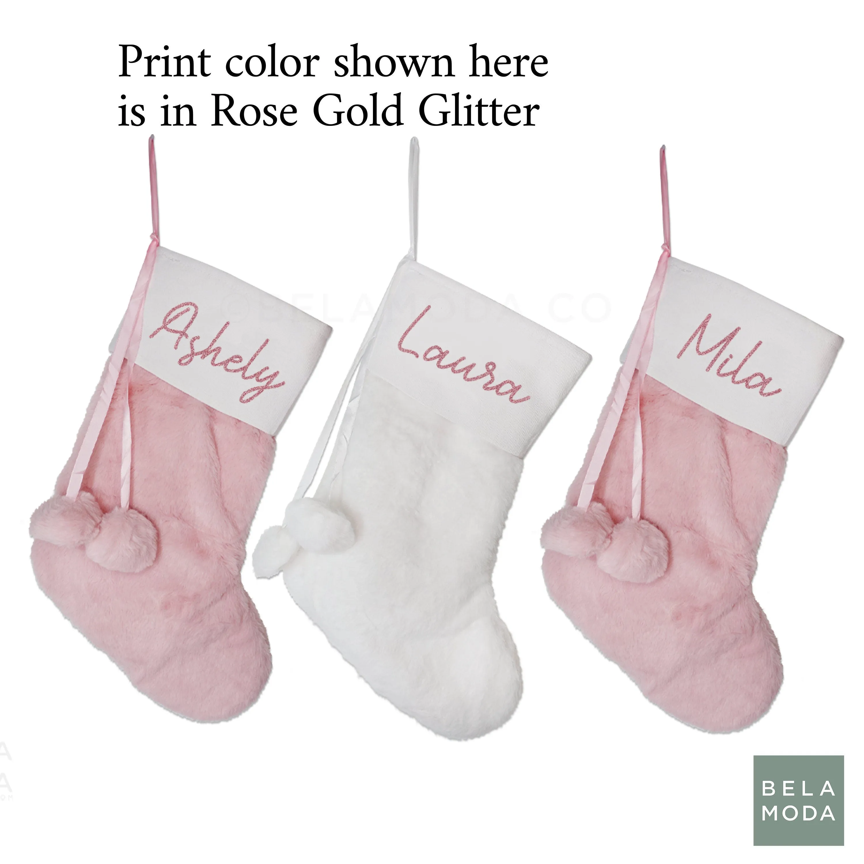 Custom Pink Christmas Stocking