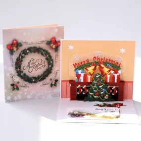 Customized Pop-Up Christmas Tree Greeting Card | Xmas Handmade Christmas Wish Card | Congratulations Christmas Card  Festive Gift