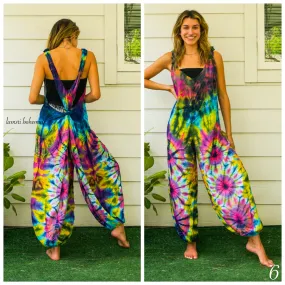 D0353- Hand Dyed  Hippie Racerback Jumpsuit Romper