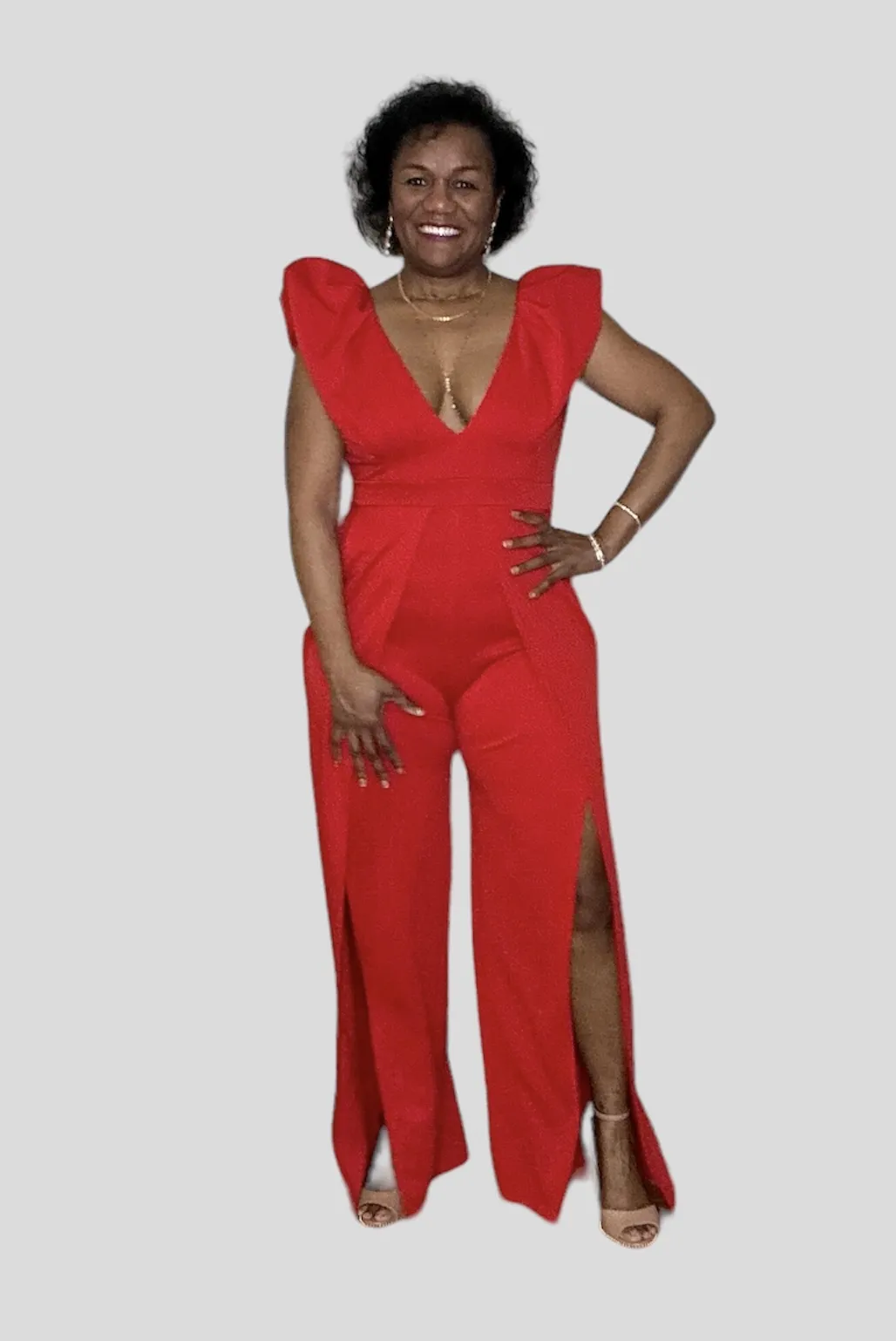 Deep V Backless Jumpsuit