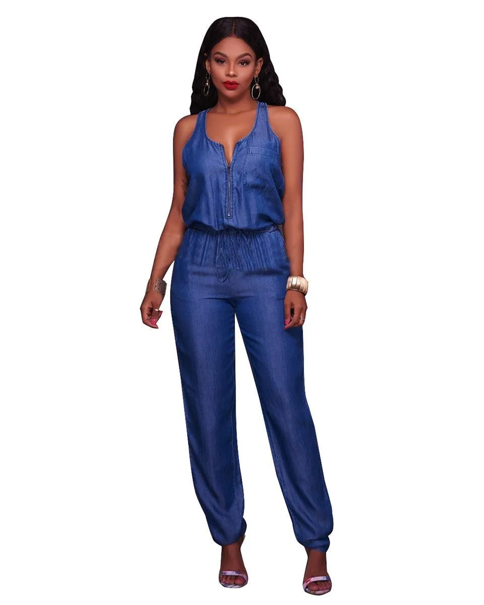 DENIM TANK TOP JUMPSUIT