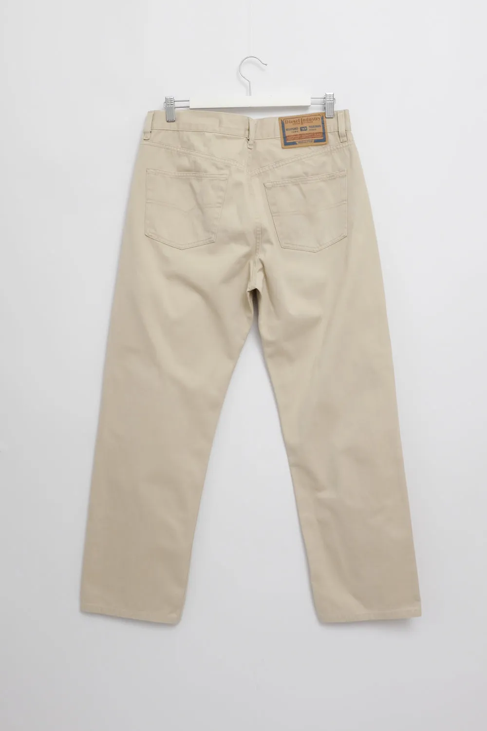 DIESEL VINTAGE CREAM WIDE LEG DENIM PANTS