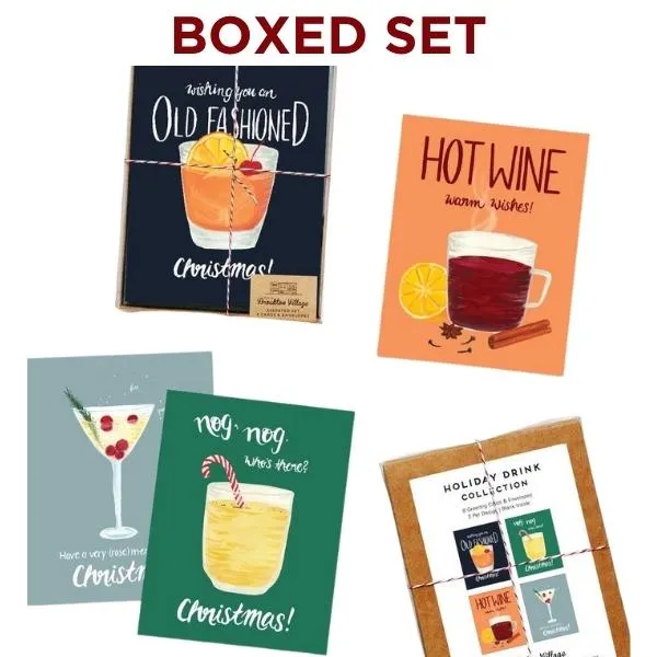 Drink Collection Christmas Cards - Boxed Set of 8 (Final Sale)